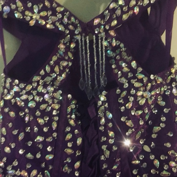 Purple Ruffled Halter Pageant Dress - Picture 5 of 5